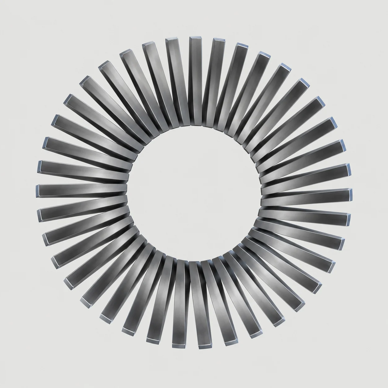 Polished metal ring on a simple light background